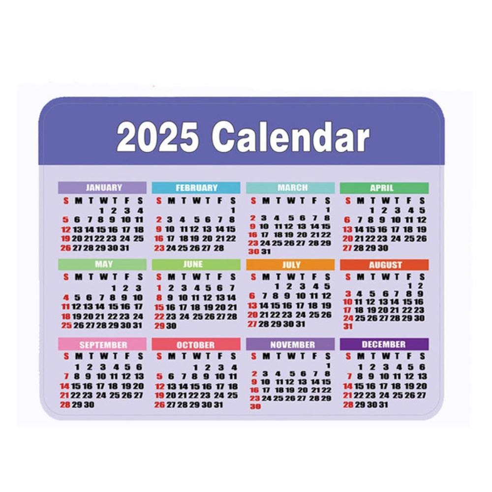 Firkantet 2025 Kalender Musematte Gummi Liten Kontor Musematte Nyttår Musematte Kontorrekvisita
