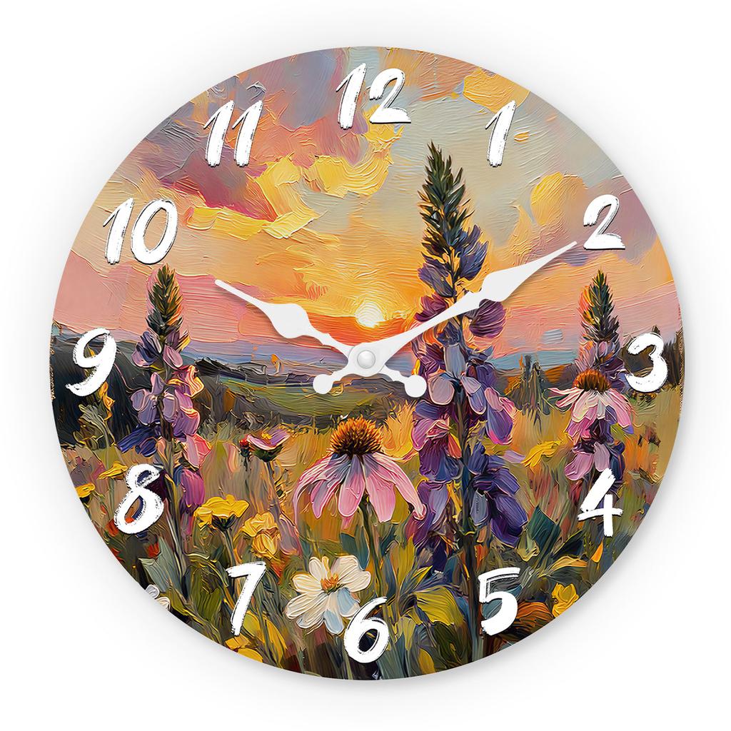High-Quality Pastoral High-Quality Floral High-Quality Wooden High-Quality Wall High-Quality Clock, 10-16Inch High-Quality Silent High-Quality Wall