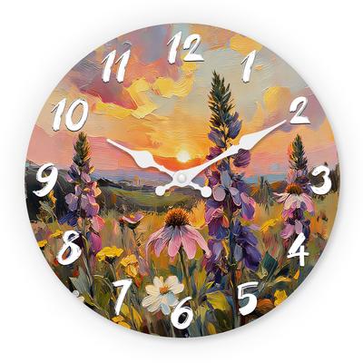 Top-Grade Pastoral High-Standard Floral Premium-Quality Wooden Top-Grade Wall Premium-Quality Clock 10-16Inch High-Standard Silent Top-Grade Wall