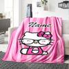 Customizable HelloKitty11 Throw Blanket – Personalized Name, All-Season Cozy Snug Blanket, Machine Washable, Personalized Blanket