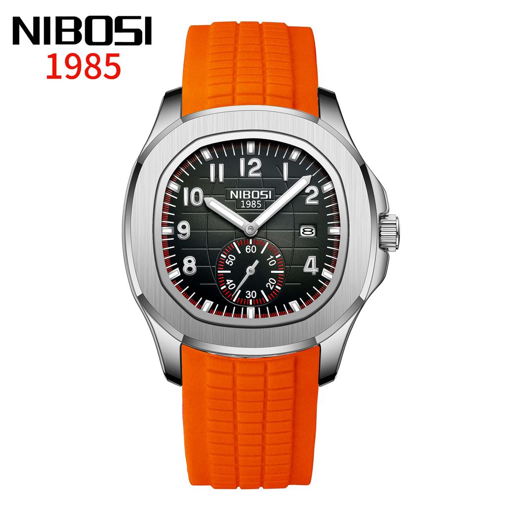 Luminous Waterproof Quartz Men's Watch Sports Comfort Silicone Strap Independent Small Second Disc Calendar Watch
