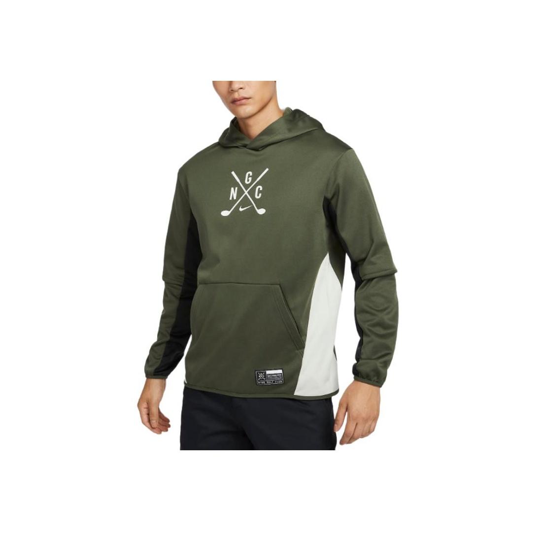 Nike Letter Pattern Printed Hooded Long Sleeve Sweatshirt Men sweatshirt Khaki-Green FQ1146-325 S