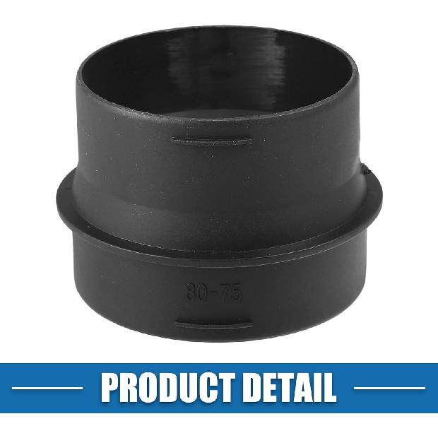 Car Air Ducting Connector Straight Air Heater Duct Joiner Connector Pipe 80mm to 75mm Black