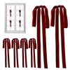 6pcs Christmas Tree Bow Wrapping Pull Bow Ornament Festive Home Decoration 60X40CM Red Xmas Bows Velvet Wreath