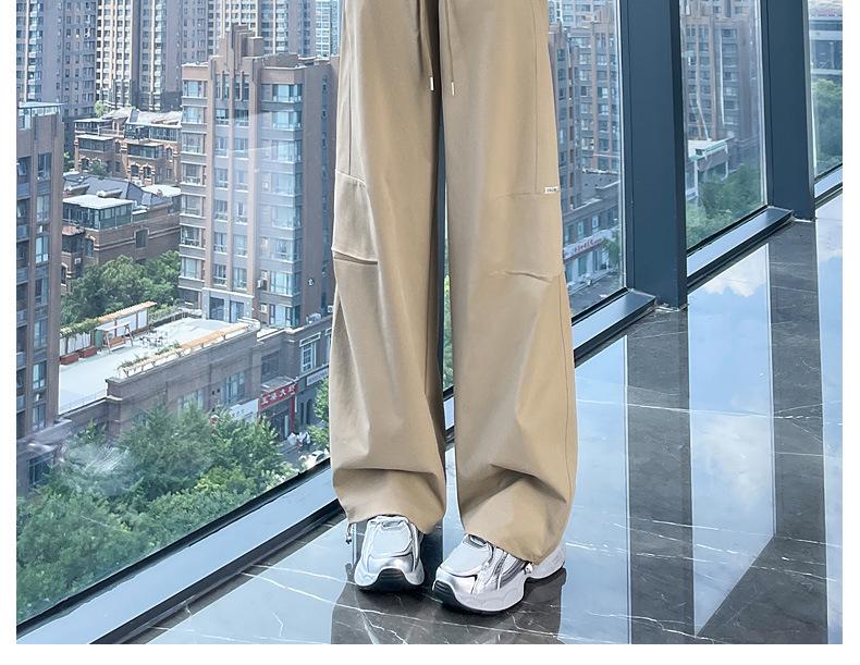 Women's Khaki High-Waist Wide Leg Work Pants - Autumn 2025 Collection
