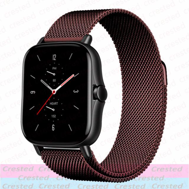 20mm/22mm Milanese loop band For Amazfit GTS/4/2/2e/3/GTS2 Mini/GTR 47/GTR2/4/3/Pro Watch Bracelet correa Amazfit bip 6 5 straps