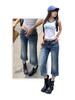 Women's Spicy Girl Low-Waist Stretchy Micro-Flare Slimming Cropped Jeans - Petite 2025 Autumn Style