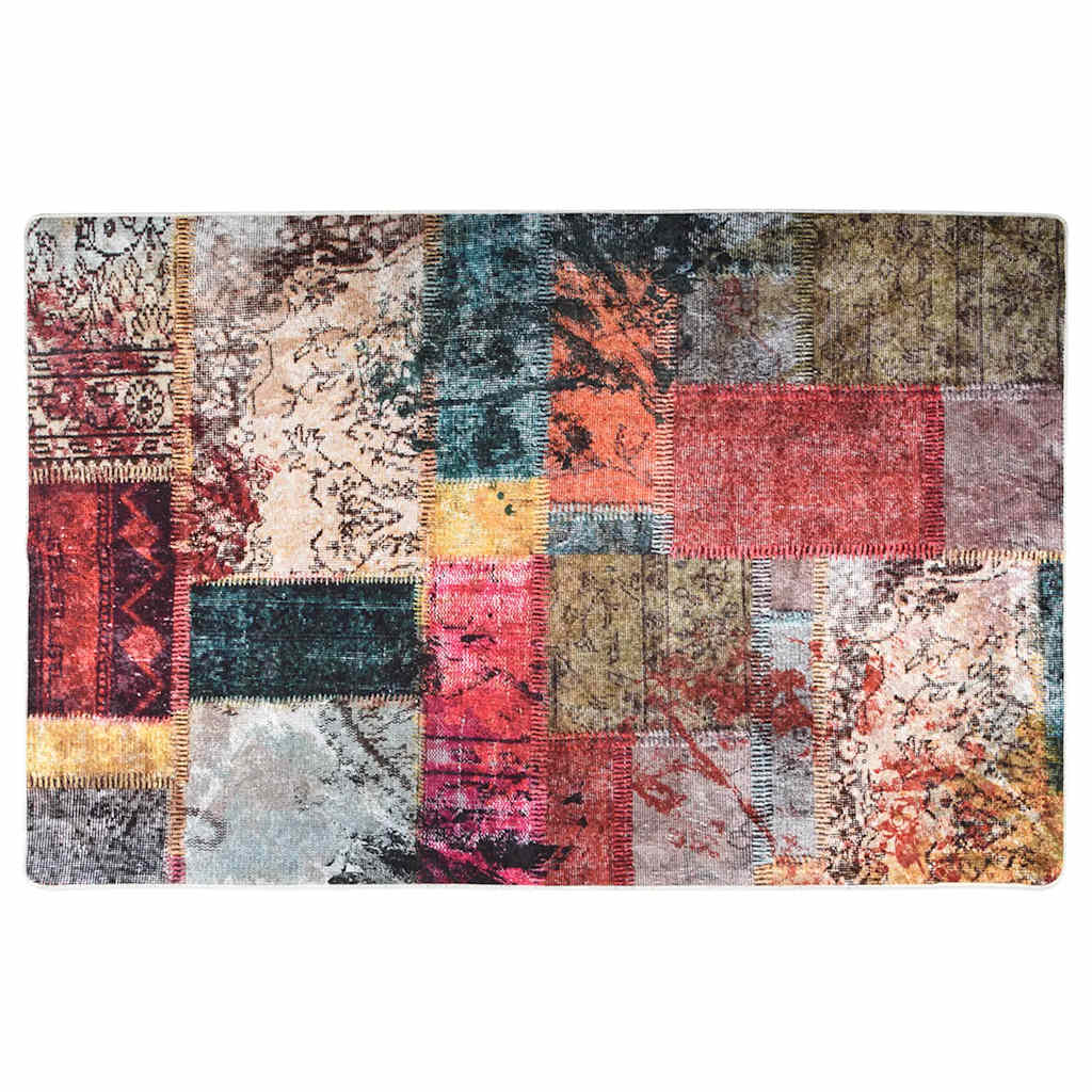 Washable Patchwork Rug 80 x 150 cm Multicolored