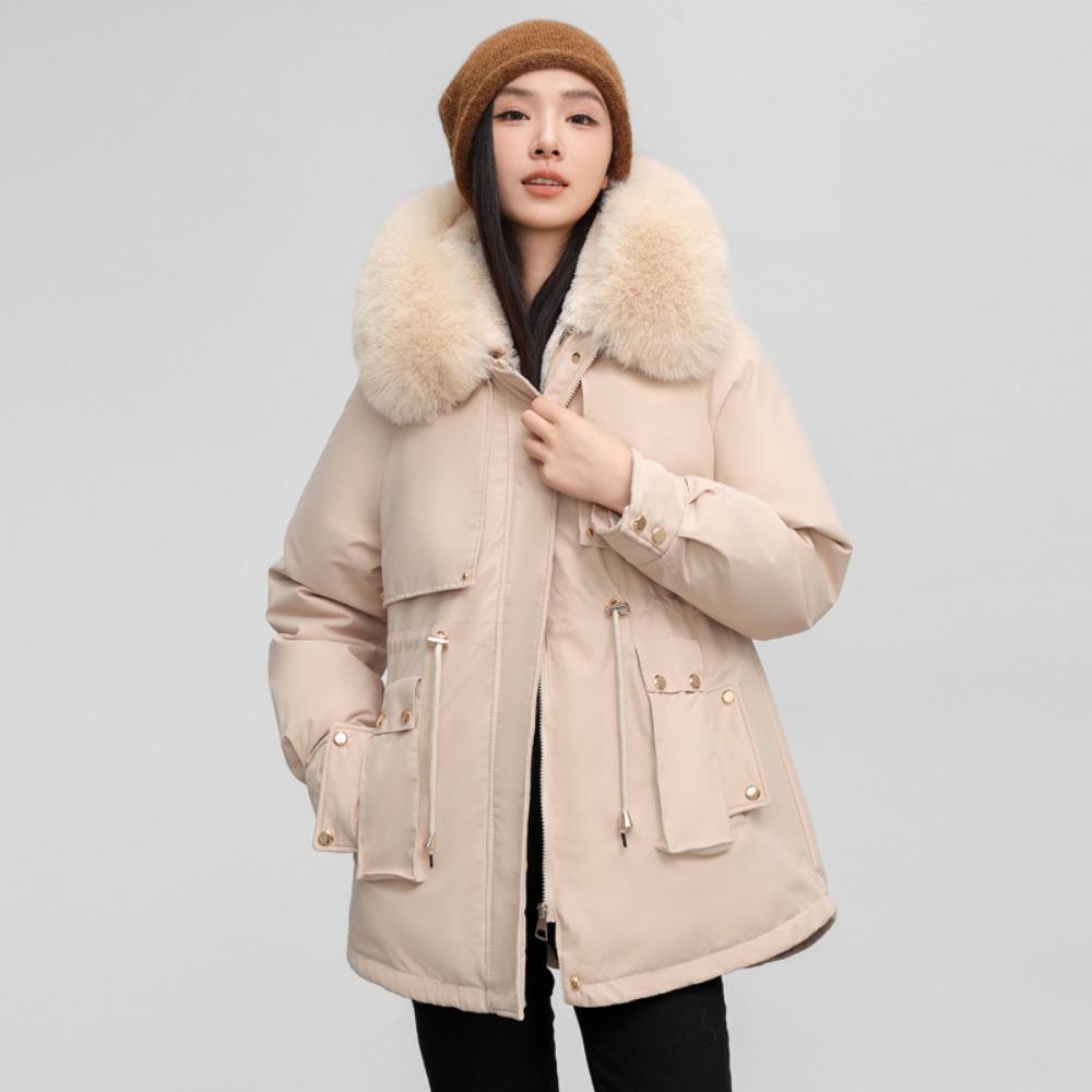 Winter new Korean version down cotton clothes thickened and velvet large size warm jacket