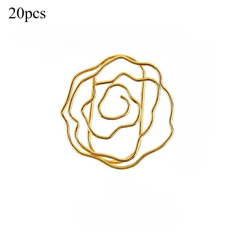 Rose Flower Shaped Metal Paper Clips Cute Floral Decorative Clips Office School Journaling Scrapbooking Document Organization