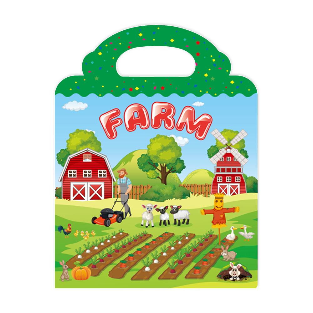 Hot New Children Scene Stickers DIY Hand-on Puzzle Sticker Books Reusable Cartoon Animal Learning Cognition Toys For Kids Gifts