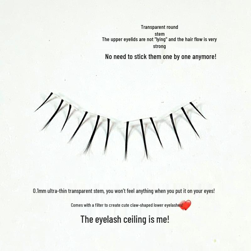 Moe Claw B Curl Transparent Stem Cluster False Eyelashes for Novice & On-Camera Style
