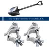 Kiload Universal Fixed 4WD Off-Road Crocan Rear Mount Scoop Holder, Silver, Set of 2