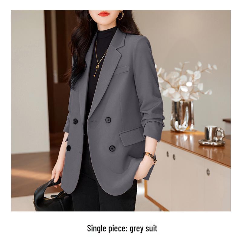 

Women s Fashionable High-End Suit Set 2025 - Professional Spring/Autumn Workwear with Jacket and Pants 5XL