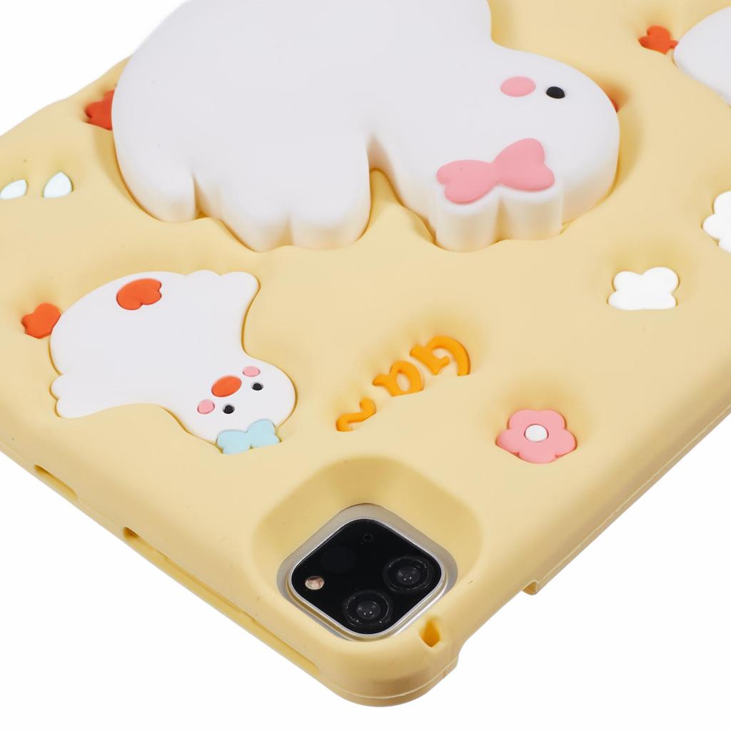 For iPad Air 11 (2025)/(2024)/Air (2022)/(2020)/Pro 11 (2024)/(2022)/(2021)/(2020)/(2018) Silicone Case 3D Duck Pattern with Strap