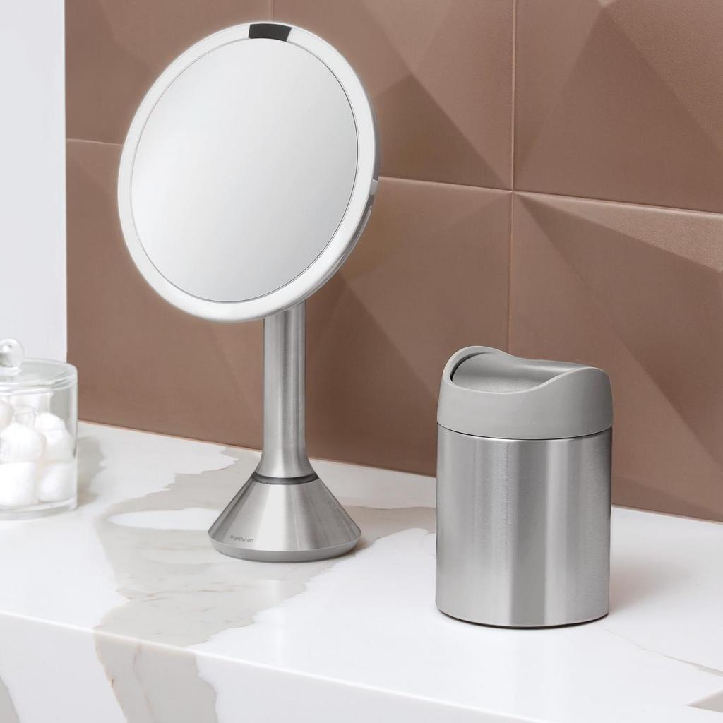 Simplehuman Mini Tabletop Trash Can, 1.5L, Stainless Steel, with Lid, CW2084