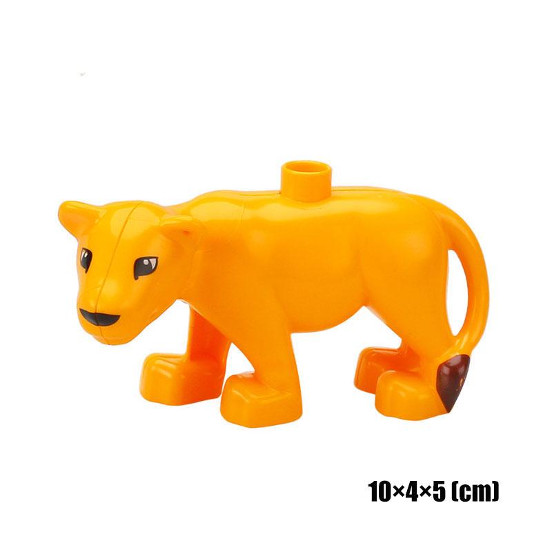 1Pcs Big Block Building Classic Animal Paradise Pets Wildlife Rabbit Lion Bear Compatible Duplo Bricks Set Supplement Children
