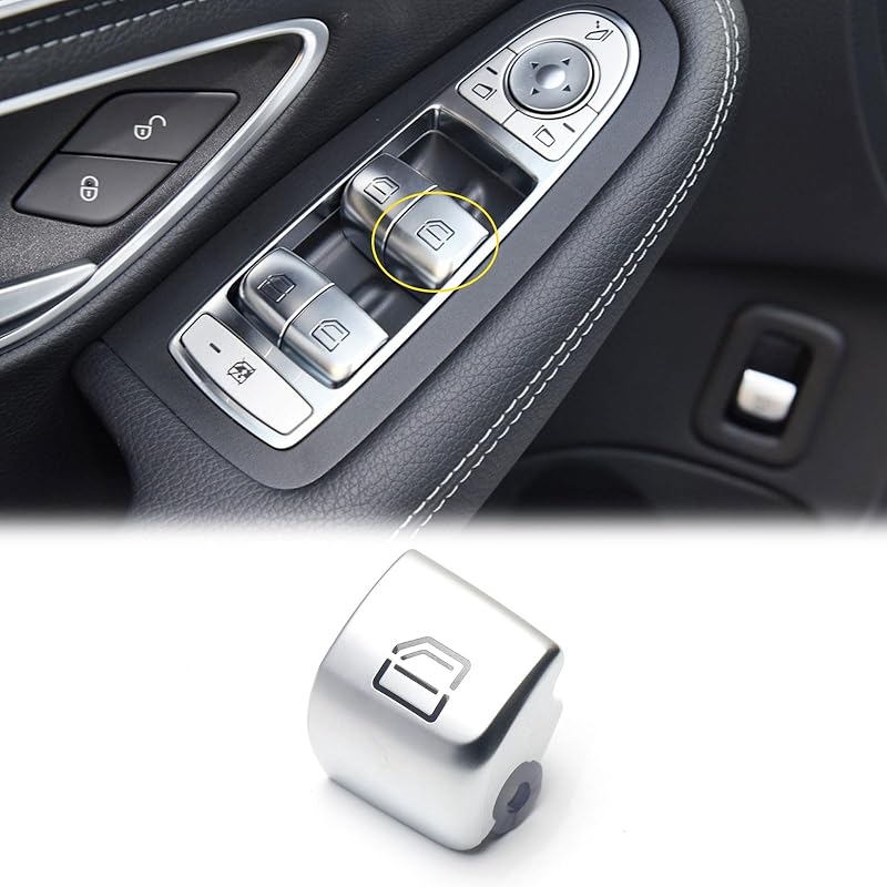 Window Control Switch Button Cover Fit for Mercedes-Benz C Class W205 C200 C300 2015-2021 GLC-Class W253 GLC250 GLC300 2016-2022 Driver Side Glass