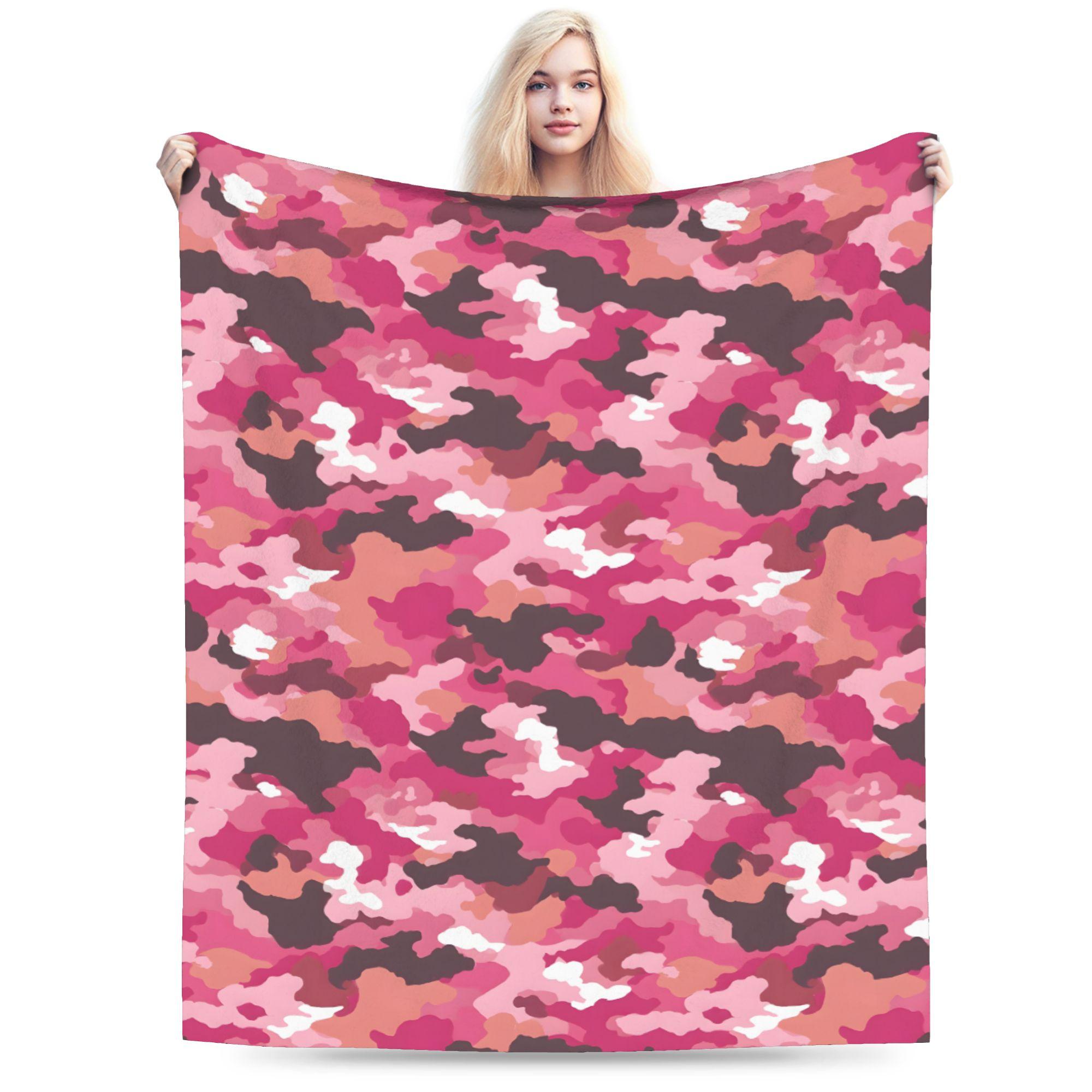 Camo Camouflage Blanket Fleece Winter Portable Ultra-Soft Throw Blanket for Bed Outdoor Bedspreads 75X95CM