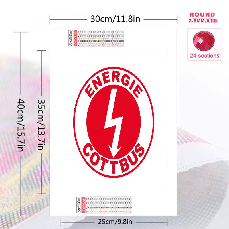 Energie Cottbus FC Pattern 3pcs 100% Round Full Drill 5D DIY Diamond Painting Embroidery Cross Stitch Rhinestone Décor