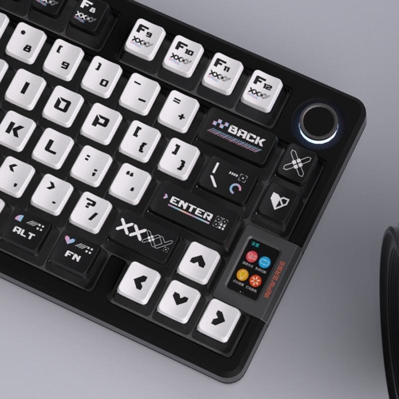 PBT Puddings Keycaps Set 122Keys 4-Side Color Light Diffusions And Heat Sublimated Printing For Mechanical Keyboards