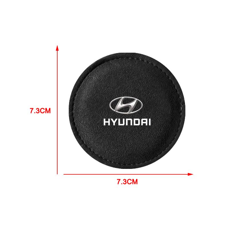 New Car Cup Holder Pad PU Leather Slot Non-slip Coaster Mat For Hyundai Tucson 2021 Accent I10 I20 Kona Getz Solaris I30 Creta