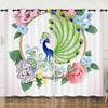 Curtain Cartoon Animal Peacock 3D Digital Printing Blackout Curtain Punching