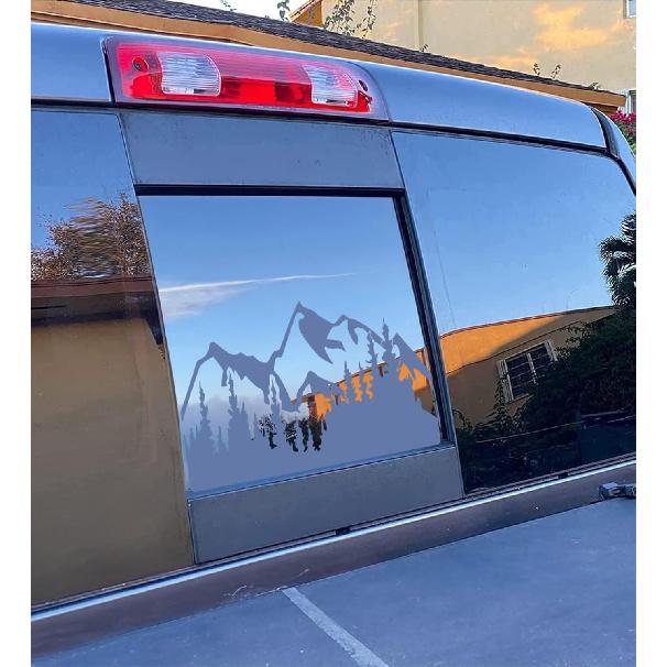 

Xinghe for 2019-2025 2026 Chevy Silverado GMC Sierra, Rear Middle Window American Flag Decals Stickers, Matte Black American Flag Decal for Truck for 19-25 Sierra Silverad матовый черный