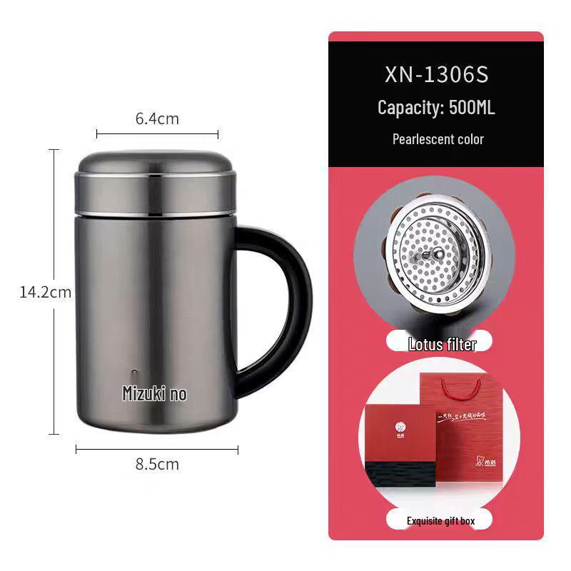 Xinuo Insulated Stainless Steel Mug with Tea Filter - Portable Gift Cup for Men and Women