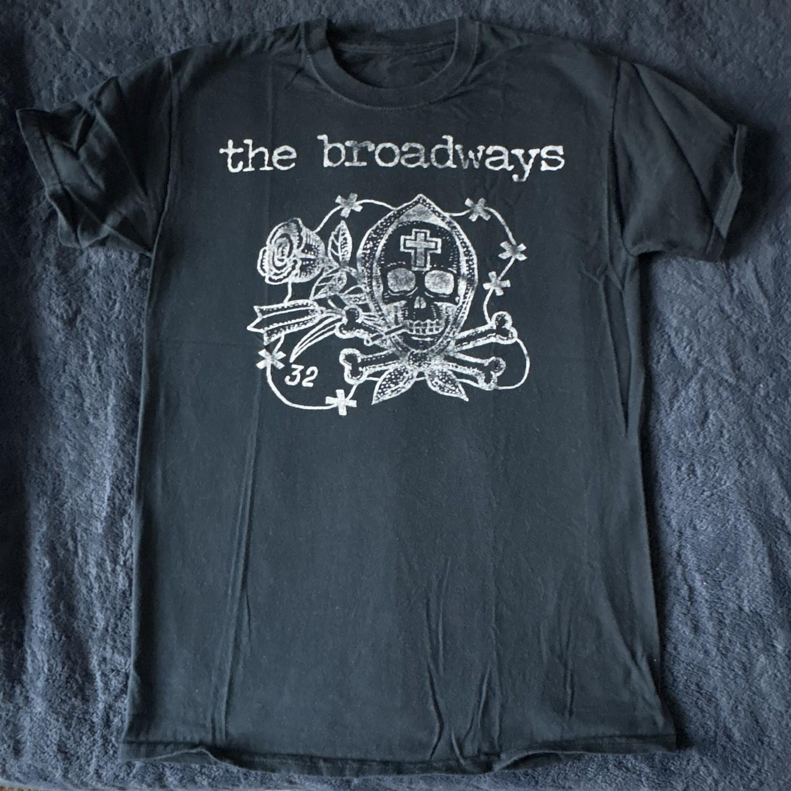 The Broadways Punk Band Black Graphic Print Crew Neck T-Shirt Unisex T-Shirt XXXL