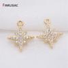 Gold Plated with Inlaid Zircon Small Star Charms Pendant For DIY Jewelry Making Handmade Bracelet Necklace Earrings Accessories