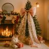 Organza Material Hanging Pendant 50*200cm Christmas Tree Decor Giant Xmas Bow  Outdoor Decor