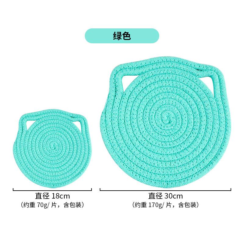 Insulation mat Cat ear placemat Hangable cotton rope mat