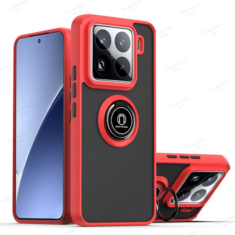 Magnetisk Matt Telefondeksel For Xiaomi 15 14T 14 13T 13 12T Pro 14 13 Ultra Støtsikkert Deksel med Ringholder For Xiaomi 13 12 11 Lite