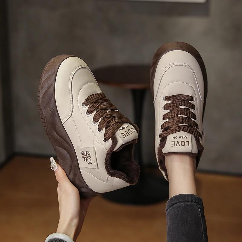 Woman Sneakers 2025 Spring Round Toe Platform Comfortable Ladies Shoes Tennis Female Casual Sneaker New Creepers Sports Winter