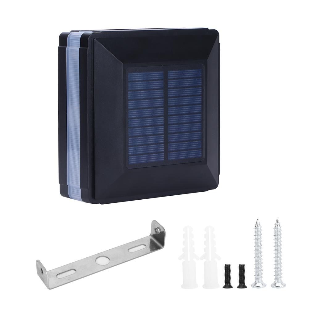 LED Paallamp Zonne-energie Dubbele Kleur Inductie Hekkap Pilaarlamp IP65 Waterdicht Zwart(Warm