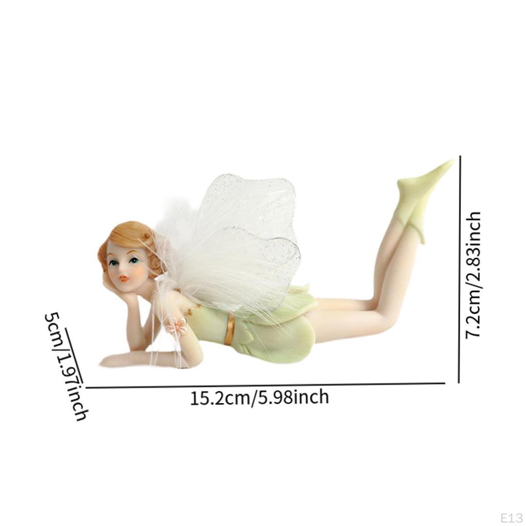 Figure Figurine Creative Desktop Ornament Resin Hand Painted Sculpture Girl Statue for House