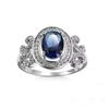 Luxury Female Rings  Sterling Silver Round Cut Zircon Rings for Women 4 Claws Promise Love Wedding Band Fashion  Gift