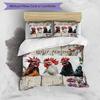 3PC Custom Name Rustic Farmhouse Chickens Bedding Set Duvet Cover Closure Includes 1 Duvet Cover & 2 Pillowcases for Bedroom