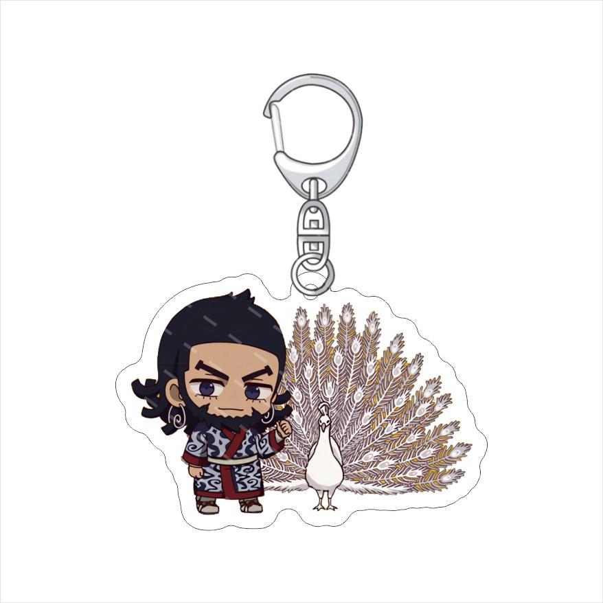 

Golden Divine Power Anime Keychain Acrylic Figures Sugimoto Saichi Cosplay Pendant Key Ring Hanging Jewelry Fans Collection Gift