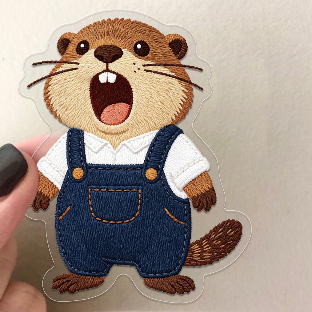 50 Pieces of Cute Knitted Forest Animal Sticker Cards - Natural Cartoon Small Animals for Children As Rewards