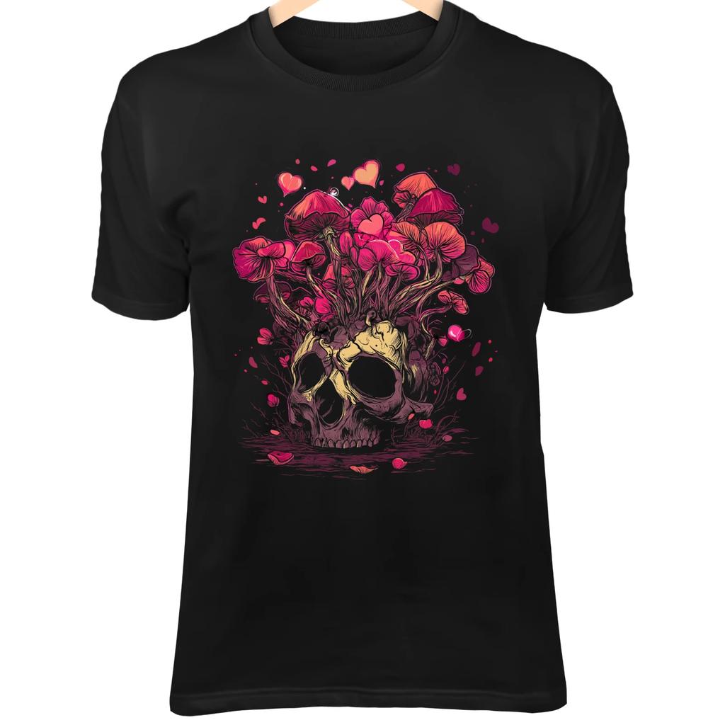 Valentine Fantasy Skull - Gothic Mushroom Bouquet Romantic Art