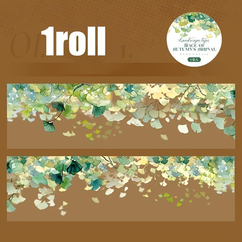 

Mr. Paper,Autumn Seasonal Landscape Tape 1 Roll 5cm Width Oversize PET DIY Craft Tape for Home Decor And Handbooks Leaf Design