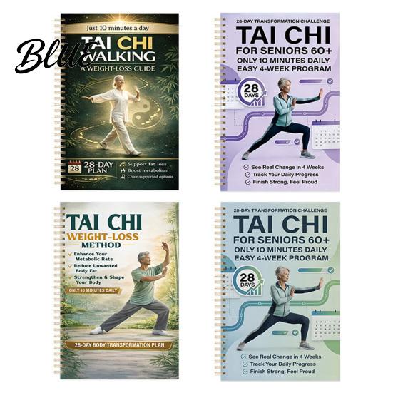 Tai Chi Fitness Guide Daily Practice Planner Seniors Beginners 28-Day Workout Log Improve Balance Wellness Strength Weight Loss Book Training