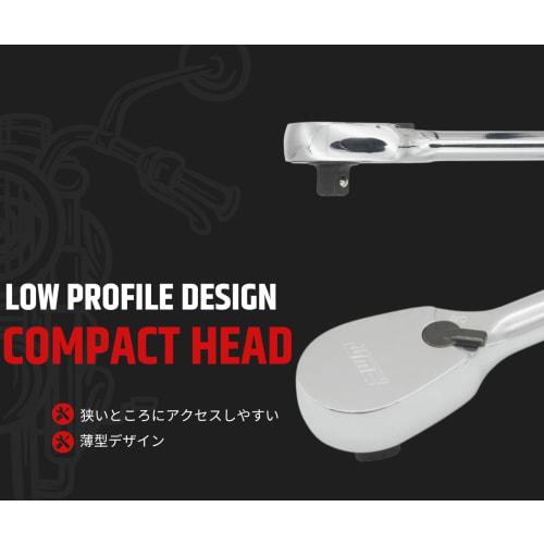 PWT Ratchet Handle Socket Wrench, Extra Long, 9.5mm 3/8" Drive, 18" Length, 90 Gears, SRH38SH18