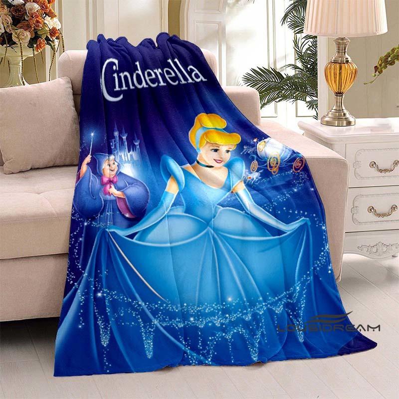 Disney Cinderella Princess Flannel Blanket Fluffy and Comfortable Adult Nap Blanket Soft Bedding Sofa Blanket Party Home Dec