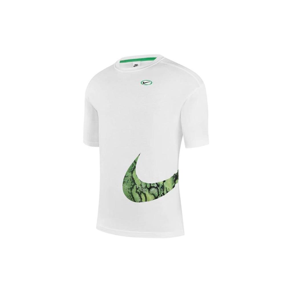 Nike Logo Print Crew Neck Short Sleeve T-Shirt Women Tops White DV3320-100