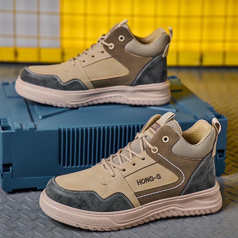 Safety Boots Steel Toe Work Shoes Men Slip Resistant Industrial Waterproof Boots Light Work Shoes Outdoor Hiking Sneakers