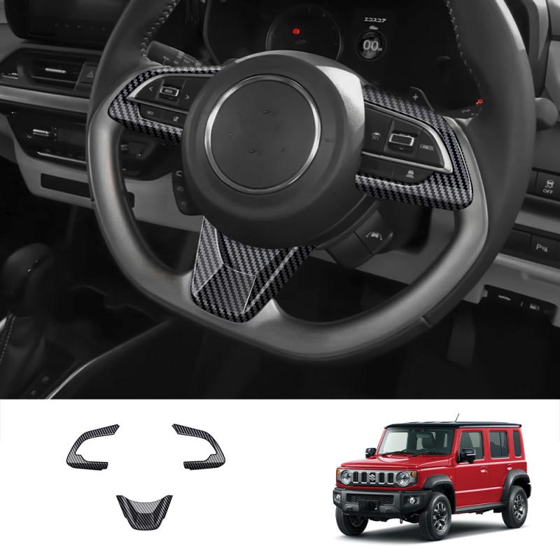 L/RHD FOR SUZUKI Jimny Nomade 5/SIERRA 3 2025 carbonfiber Interior Steering Wheel Button Switch direction control decorate Cover