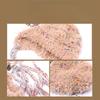 Korean Style Women's Cute Knit Hat Colorful Snowflake Fleece Hand Woven Tie Strap Autumn Winter Warm